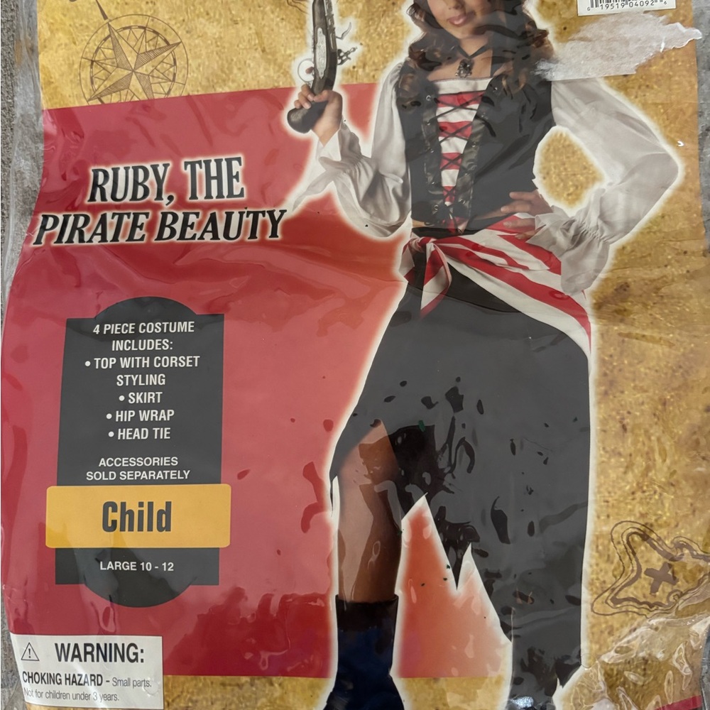 Ruby the Pirate Beauty Costume for Kids - Red and White